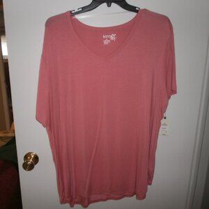 Terra & sky womans top salmon 2X NWT